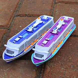 游轮合金模型游艇仿真轮船玩具观光船声光回力客轮玩具