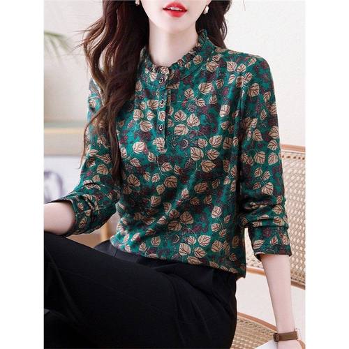 长袖全棉碎花衬衫女春季