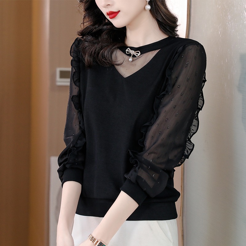 网纱打底衫女士装春秋冬2025年新款洋气今年流行爆款小衫内搭上衣