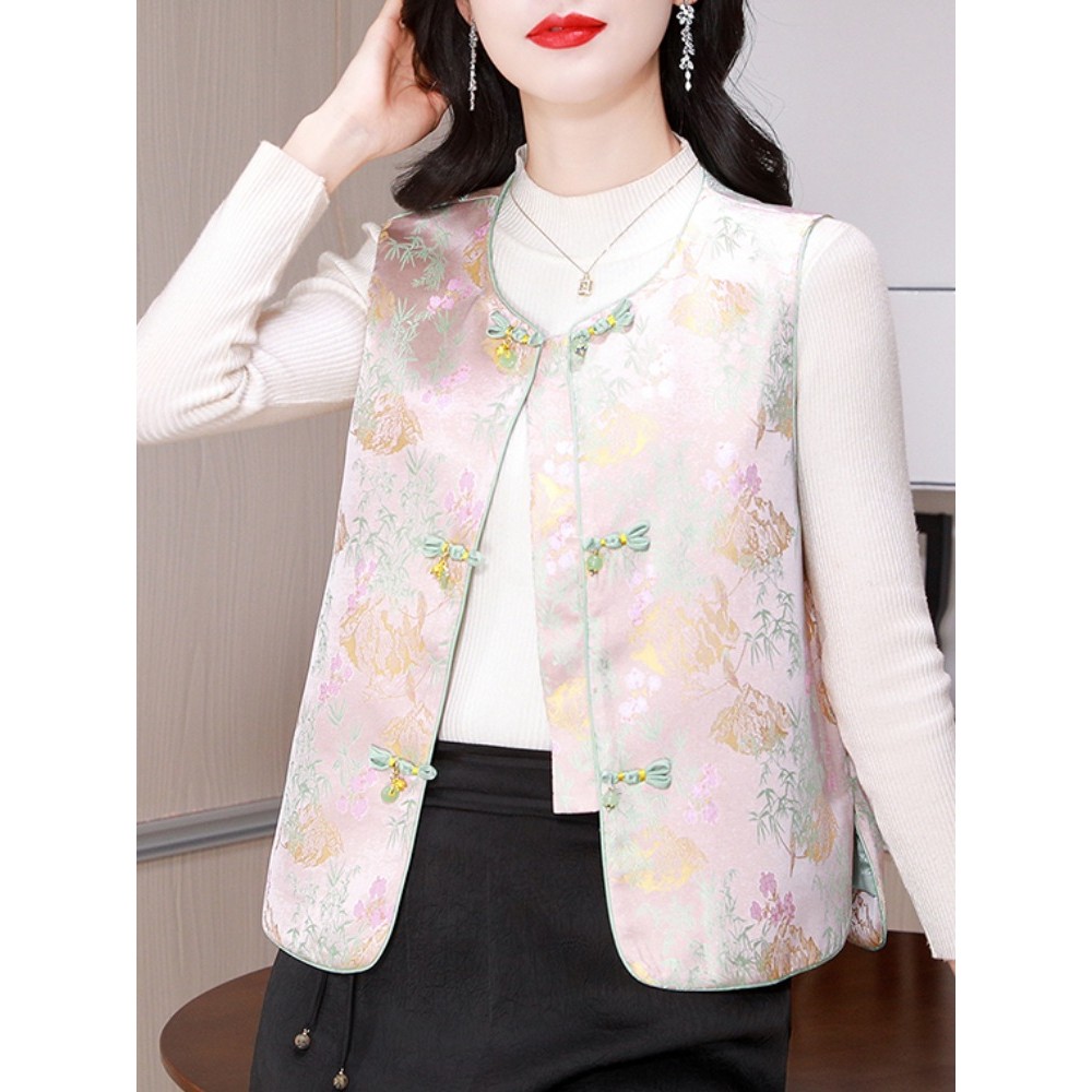 新中式国风提花马甲外套2025年春