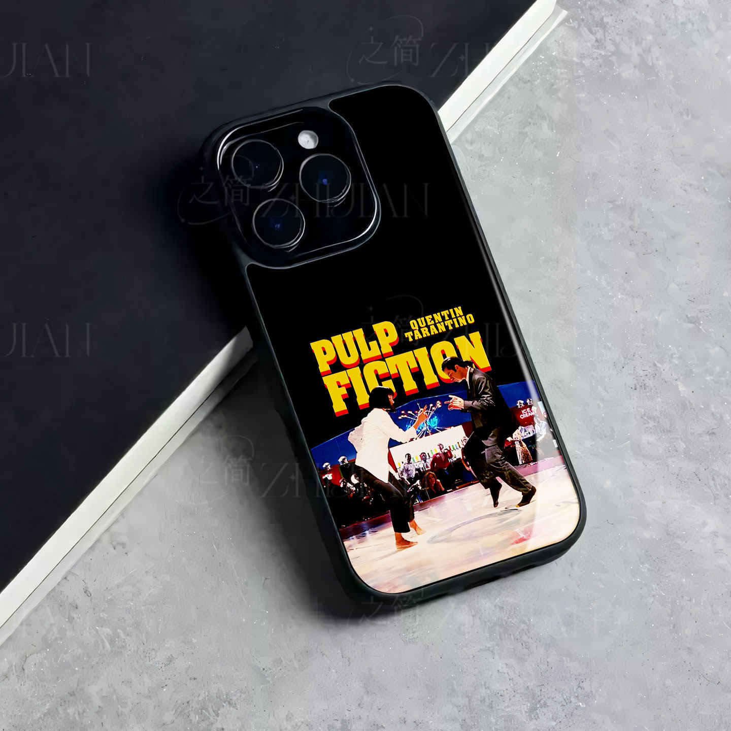 低俗小说名场面磁吸磨砂黑框电镀玻璃手机壳适用苹果iphone17promax华为NOVA10PROOPPORENO15C小米12PRO畅享9