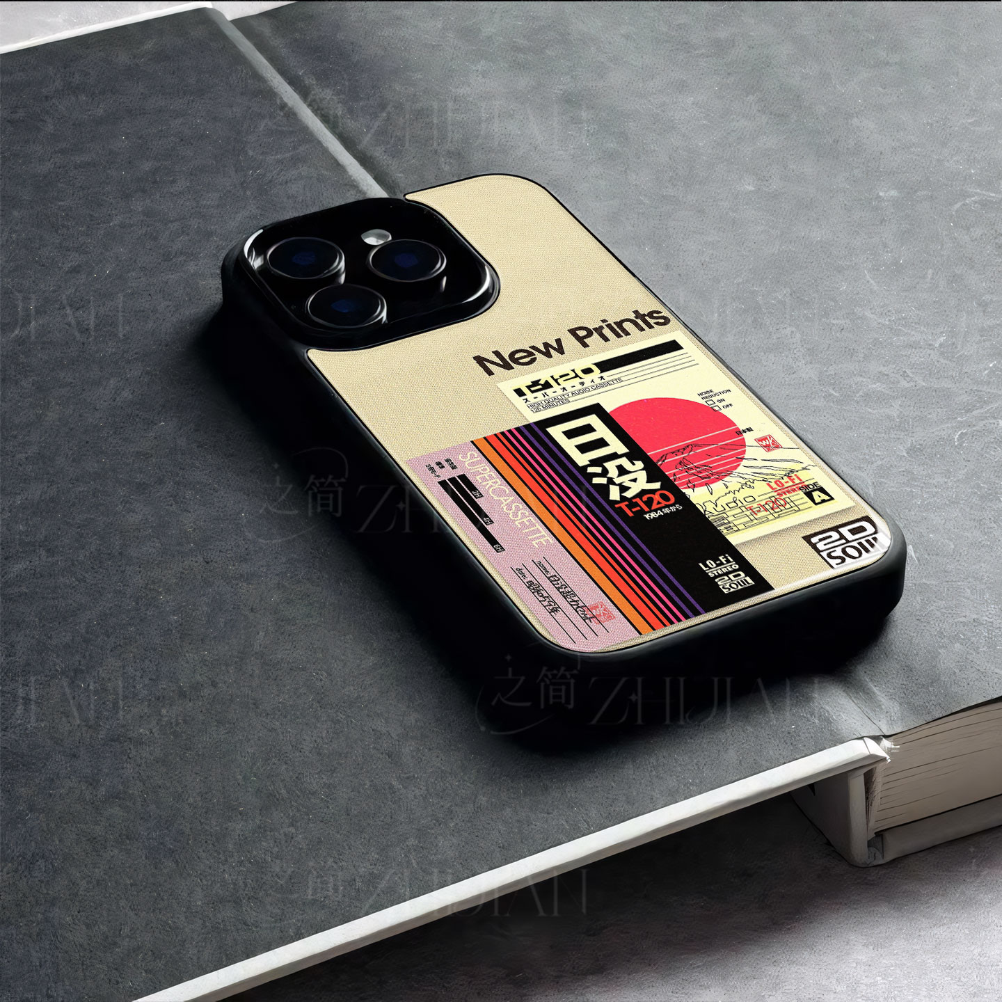 复古磁带磁吸磨砂黑框电镀玻璃手机壳适用苹果iphone17promax华为红米K70ENOVA8SEIQOO11PRO荣耀90GT