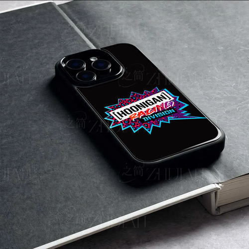 Hoonigan赛车标磁吸磨砂黑框玻璃手机壳适用苹果iphone17promax华为红米turbo5MAXP80PRO一加ACE6一加ACE5竞