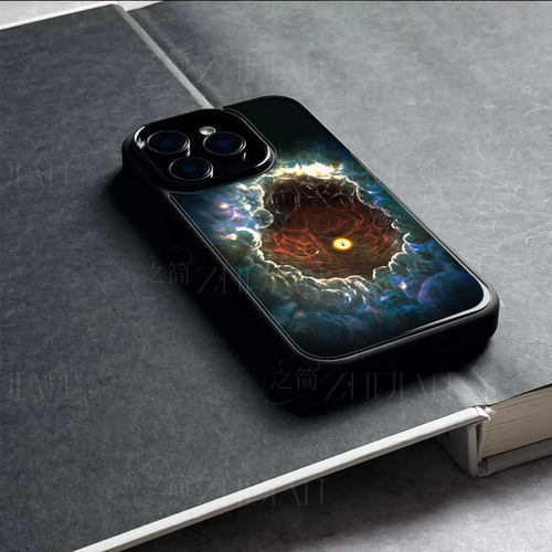 暗黑异洞磁吸磨砂黑框电镀玻璃手机壳适用苹果iphone17promax华为OPPORENO8PROPLUSNOVA7SE1加ACEPROOPPOFIND