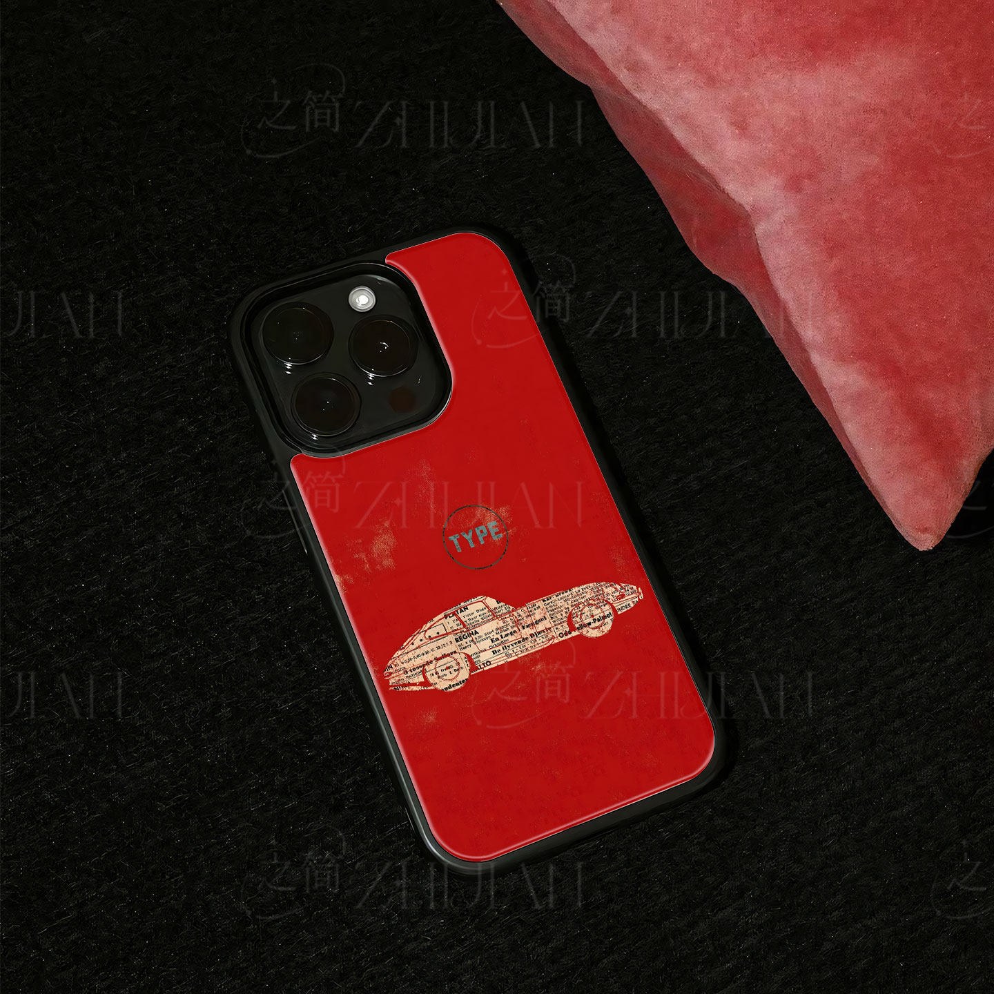 保时捷复古车磁吸磨砂黑框电镀玻璃手机壳适用苹果iphone17promax华为IQOOZ9XIQOOZ11TURBO荣耀X60PROOPPOFIN