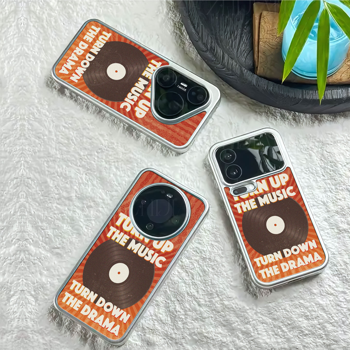 复古黑胶唱片磁吸磨砂黑框电镀玻璃手机壳适用苹果iphone17promax华为NOVA13荣耀MAGIC8PRONOVA12PROVIVOY300