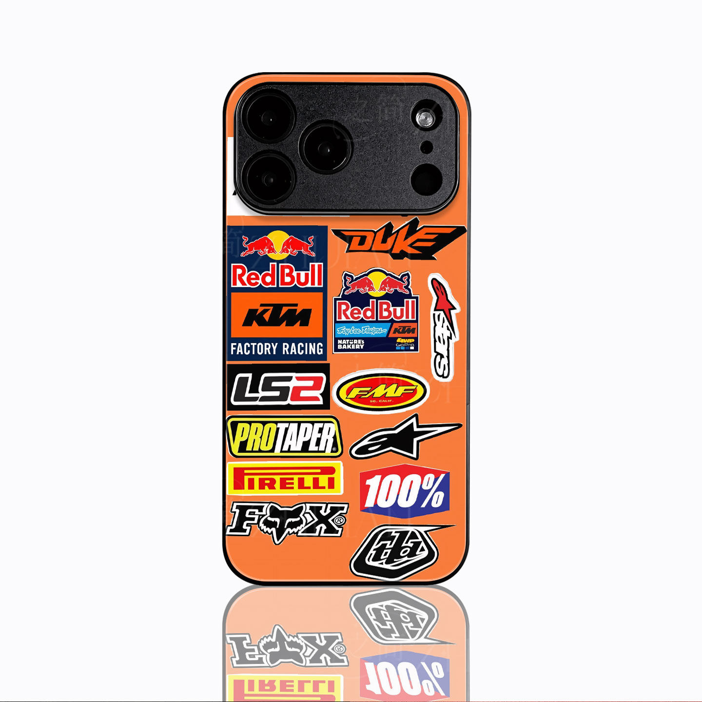 摩托品牌贴纸磁吸磨砂黑框电镀玻璃手机壳适用苹果iphone17promax华为VIVOX60PROVIVOX300ULTRAVIVOX200SNOVA