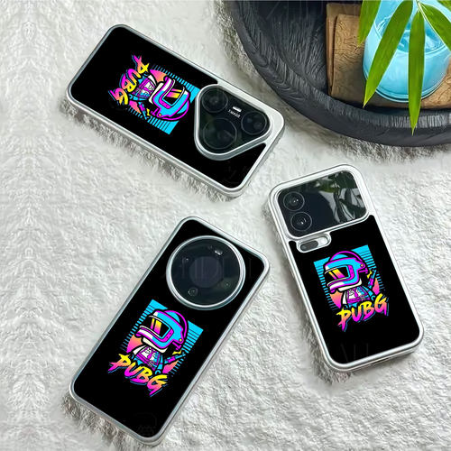 PUBG赛博三级头磁吸磨砂黑框电镀玻璃手机壳适用苹果iphone17promax华为荣耀300ULTRA荣耀70PROVIVOX300PROVI