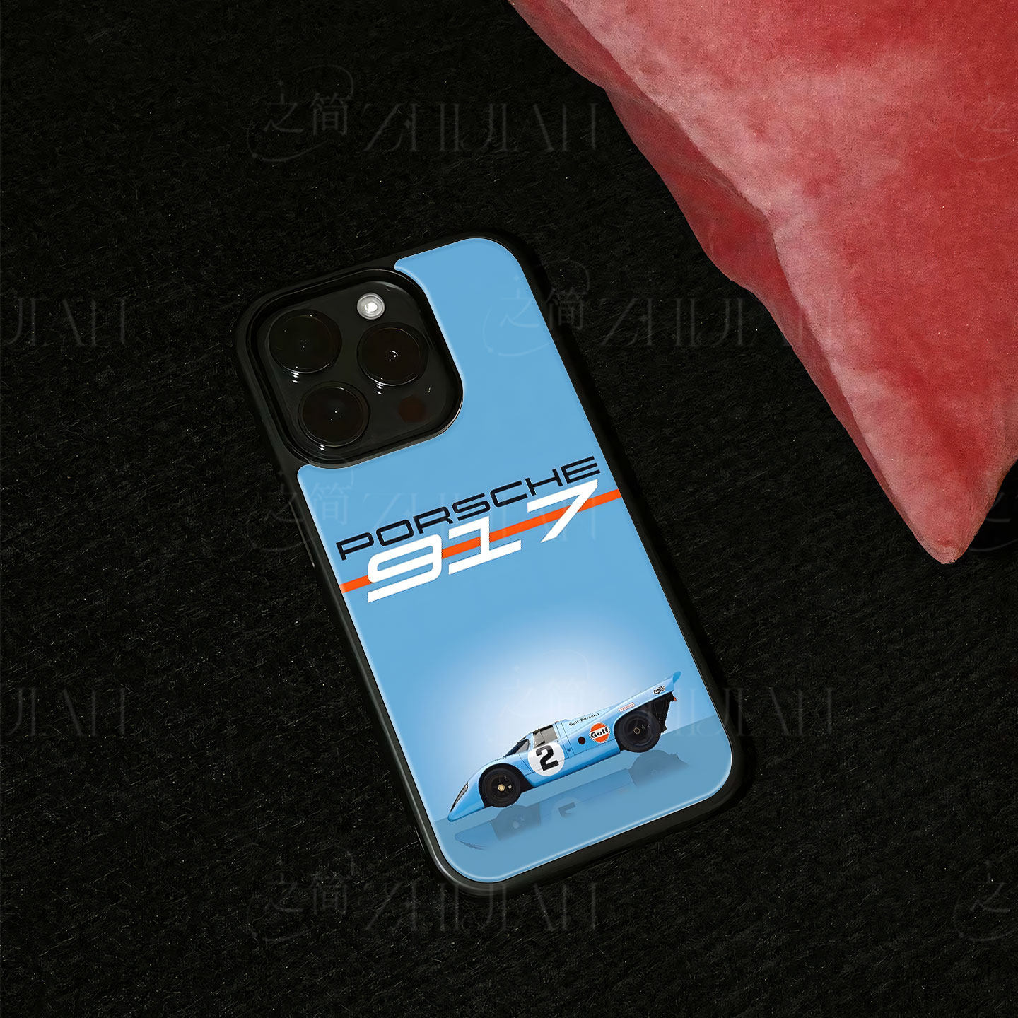 保时捷917磁吸磨砂黑框电镀玻璃手机壳适用苹果iphone17promax华为NOVA7SE1加15TPURA90PROMAX荣耀300PRO