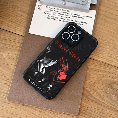 寂静岭F磁吸磨砂黑框电镀玻璃手机壳适用苹果iphone17promax华为红米K70E红米K90MAX荣耀70PRONOVA14PRO