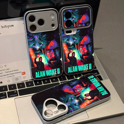 心灵杀手2磁吸磨砂黑框电镀玻璃手机壳适用苹果iphone17promax华为MATE50PRO小米13ULTRAOPPORENO15CNOVA11PR