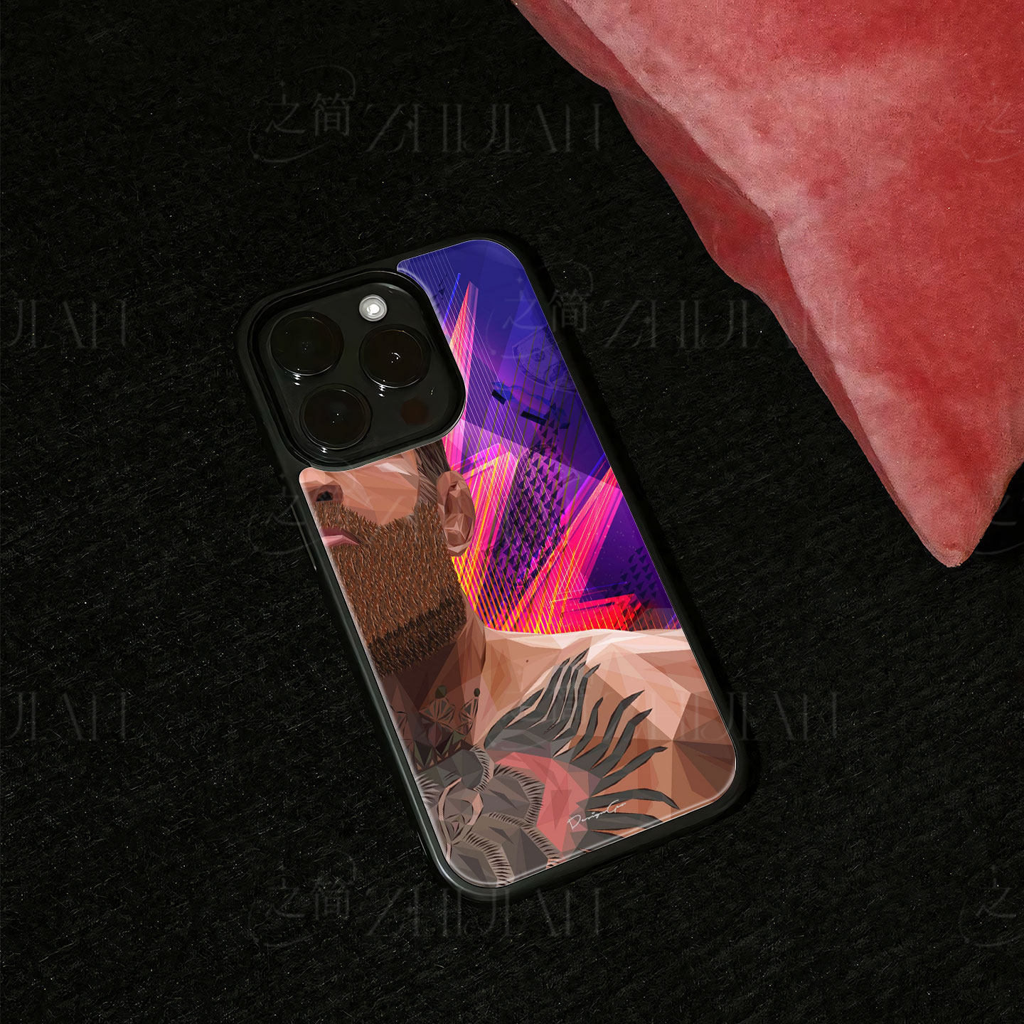嘴炮康纳肖像磁吸磨砂黑框电镀玻璃手机壳适用苹果iphone17promax华为IQOONEO9红米NOTE15PROPLUS1加ACE6至尊