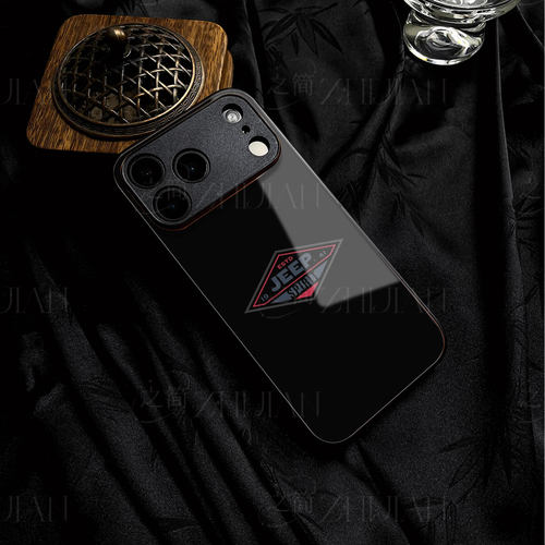 JEEP品牌磁吸磨砂黑框电镀玻璃手机壳适用苹果iphone17promax华为VIVOS18PRO1加13T荣耀MAGIC4PRO红米K80PRO