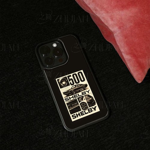 谢尔比GT500磁吸磨砂黑框电镀玻璃手机壳适用苹果iphone17promax华为OPPORENO14PROVIVOS20PRO红米NOTE14PROP