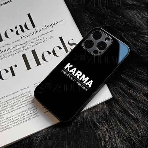 KARMA励志磁吸磨砂黑框电镀玻璃手机壳适用苹果iphone17promax华为OPPORENO14PRO红米K70PROVIVOS50PROMINIPU