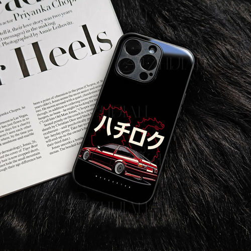 丰田AE86磁吸磨砂黑框电镀玻璃手机壳适用苹果iphone17promax华为VIVOS18PRO红米K80至尊版OPPORENO15PROPURA
