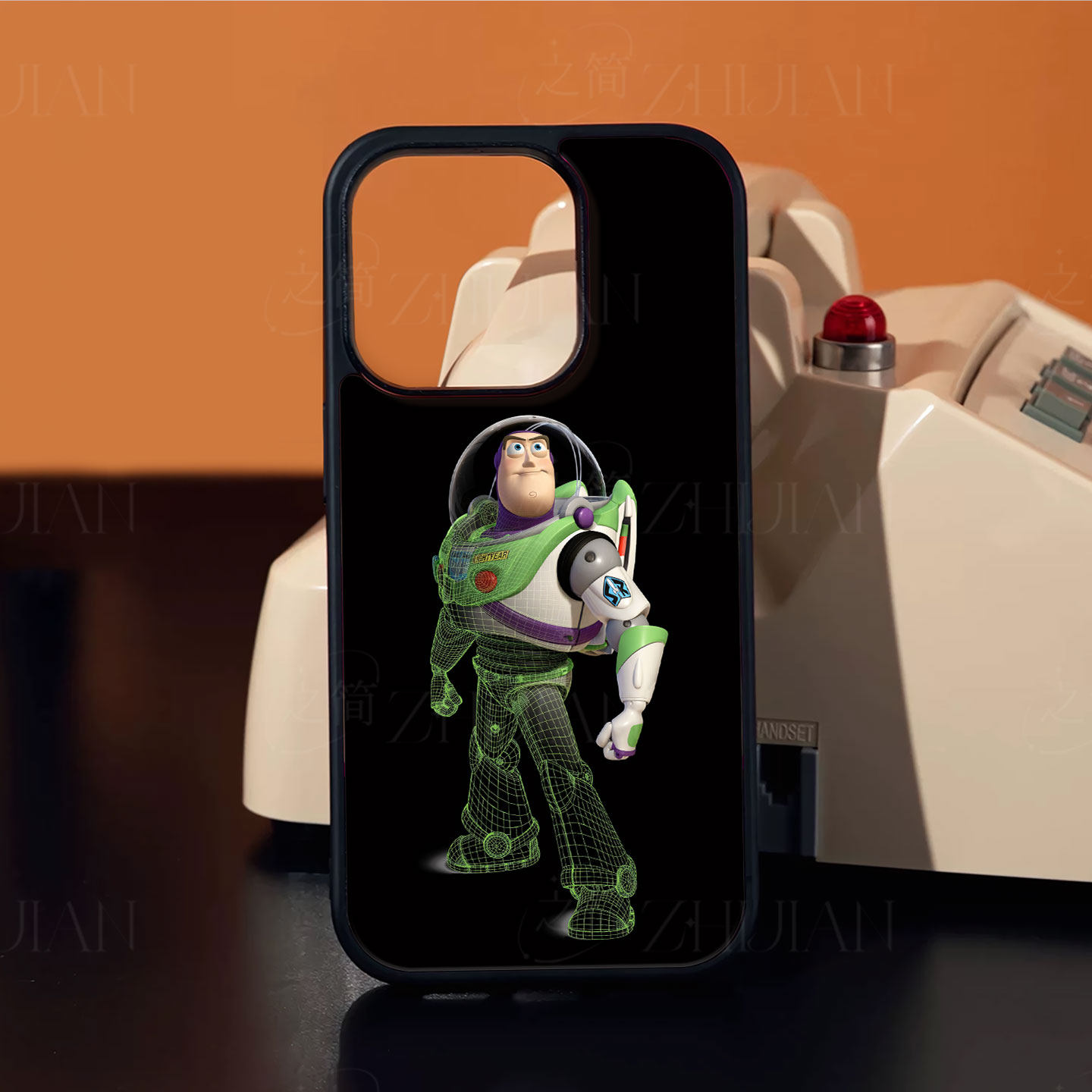 巴斯光年模型磁吸磨砂黑框电镀玻璃手机壳适用苹果iphone17promax华为红米K80至尊版PURA70ULTRAMATE50PRO小