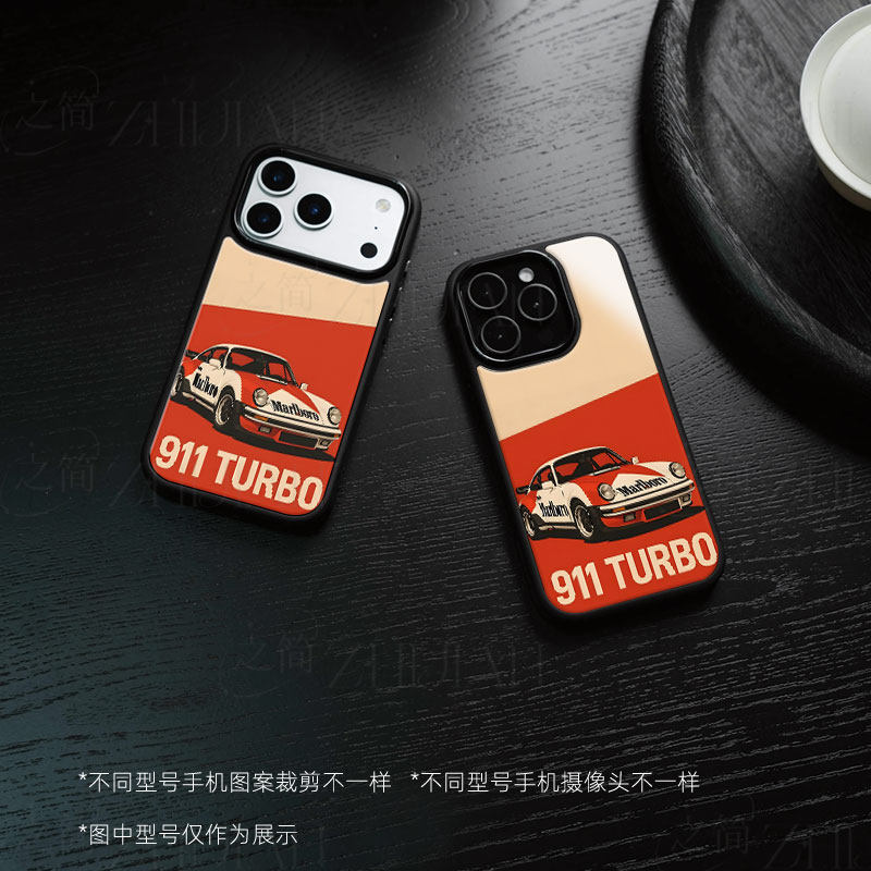 万宝路911磁吸磨砂黑框电镀玻璃手机壳适用苹果iphone17promax华为NOVA14活力版OPPOFINDX8PRONOVA9SEVIVOX60