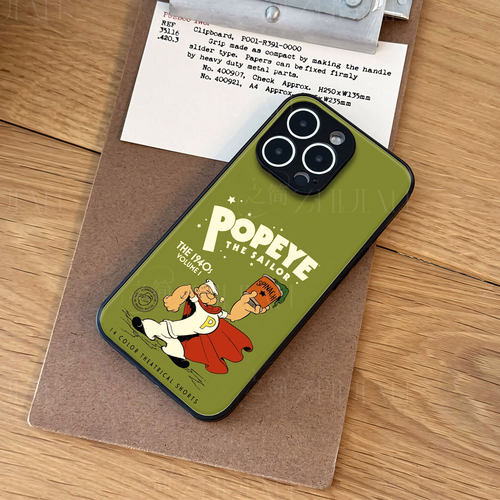 大力水手磁吸磨砂黑框电镀玻璃手机壳适用苹果iphone17promax华为小米12PROOPPOFINDX8S荣耀MAGIC5PROMATE70P