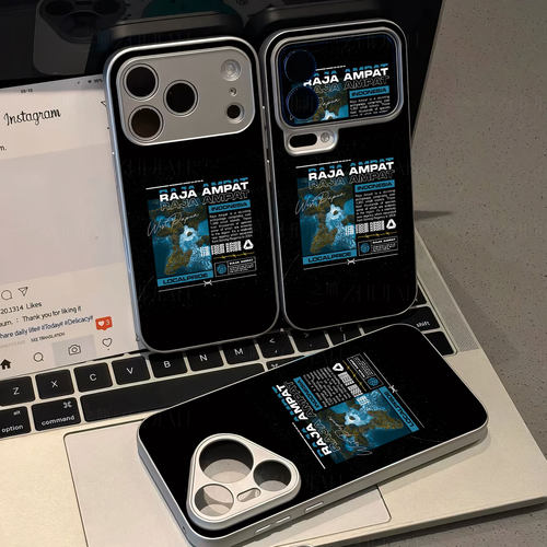 四王群岛磁吸磨砂黑框电镀玻璃手机壳适用苹果iphone17promax华为红米NOTE12PROPLUSNOVA7PRO荣耀X60PRO红米T