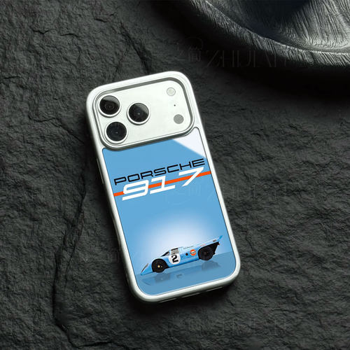 保时捷917磁吸磨砂黑框电镀玻璃手机壳适用苹果iphone17promax华为NOVA14活力版荣耀300ULTRA1加15T荣耀70PRO
