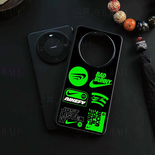 耐克坏兔联名磁吸磨砂黑框电镀玻璃手机壳适用苹果iphone17promax华为荣耀60PRO畅享90PROMAXIQOONEO7VIVOS50