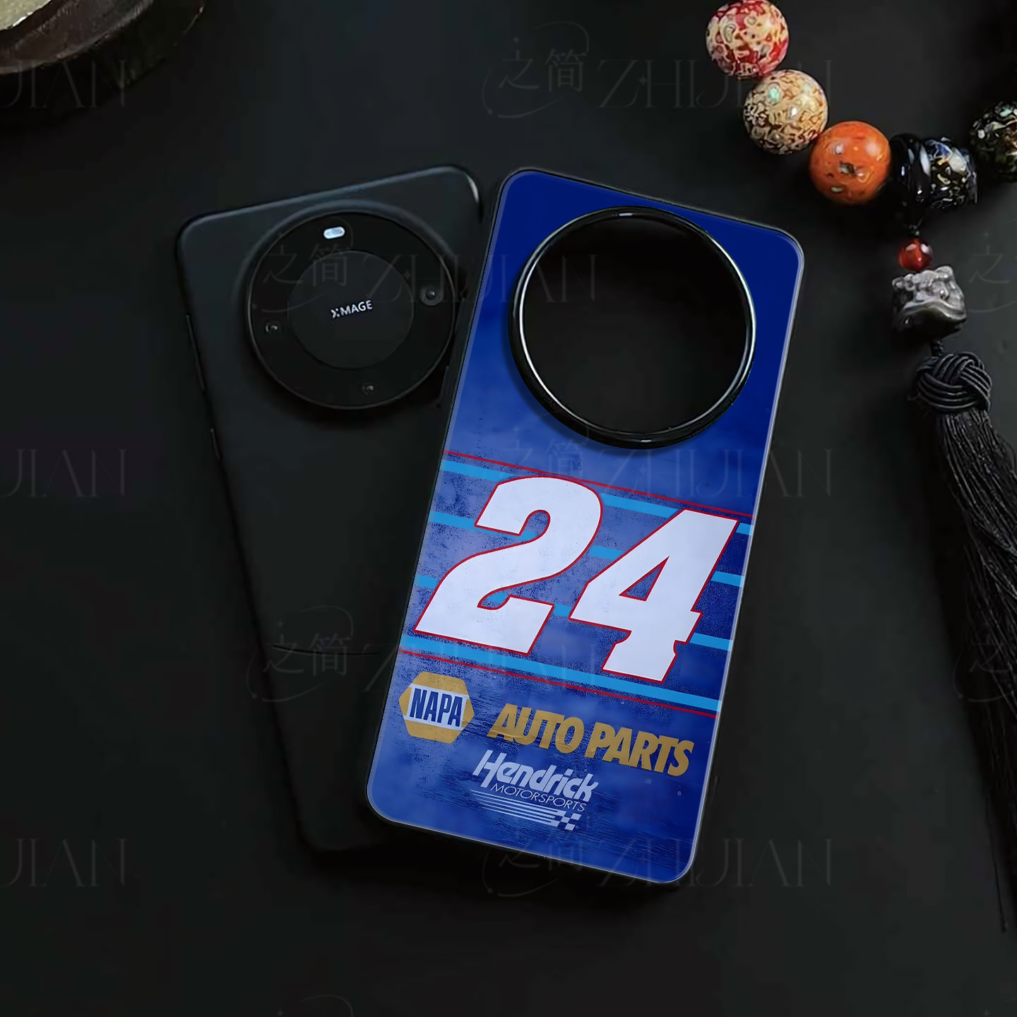 NAPA24号赛车磁吸磨砂黑框电镀玻璃手机壳适用苹果iphone17promax华为小米12PROPURA70ULTRANOVA14ULTRAVIVOS
