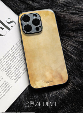 之简ZHIJIAN《旧纸泛黄》玻璃亮面磨砂手机壳新款小众不撞壳适用苹果17promaxVIVOX200S小米14PROOPPOK12X畅