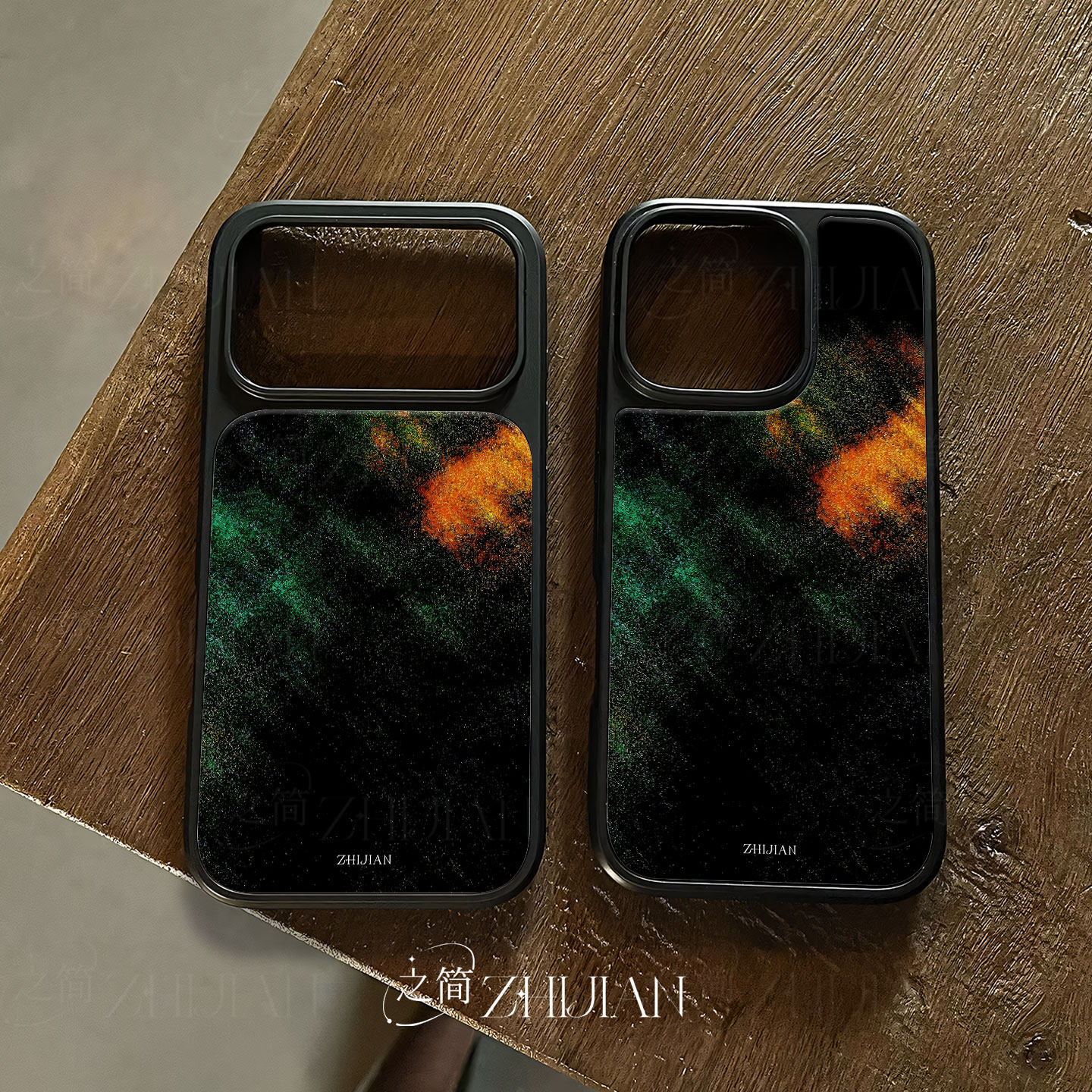 之简ZHIJIAN《幻彩星尘》电镀玻璃磨砂手机壳新款小众不撞壳适用苹果17promax小米14PRO华为MATE60PROPLUS华