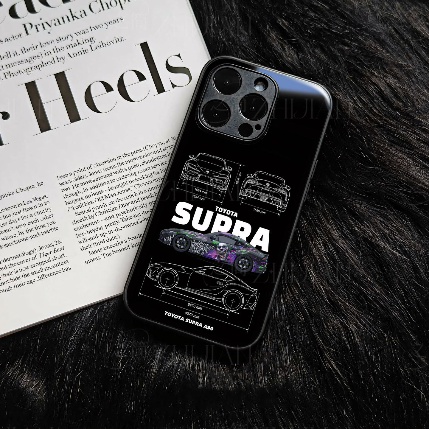 Supra小丑涂装磁吸磨砂黑框电镀玻璃手机壳适用苹果iphone17promax华为荣耀MAGIC4PROVIVOS17ENOVA11PRO荣耀1