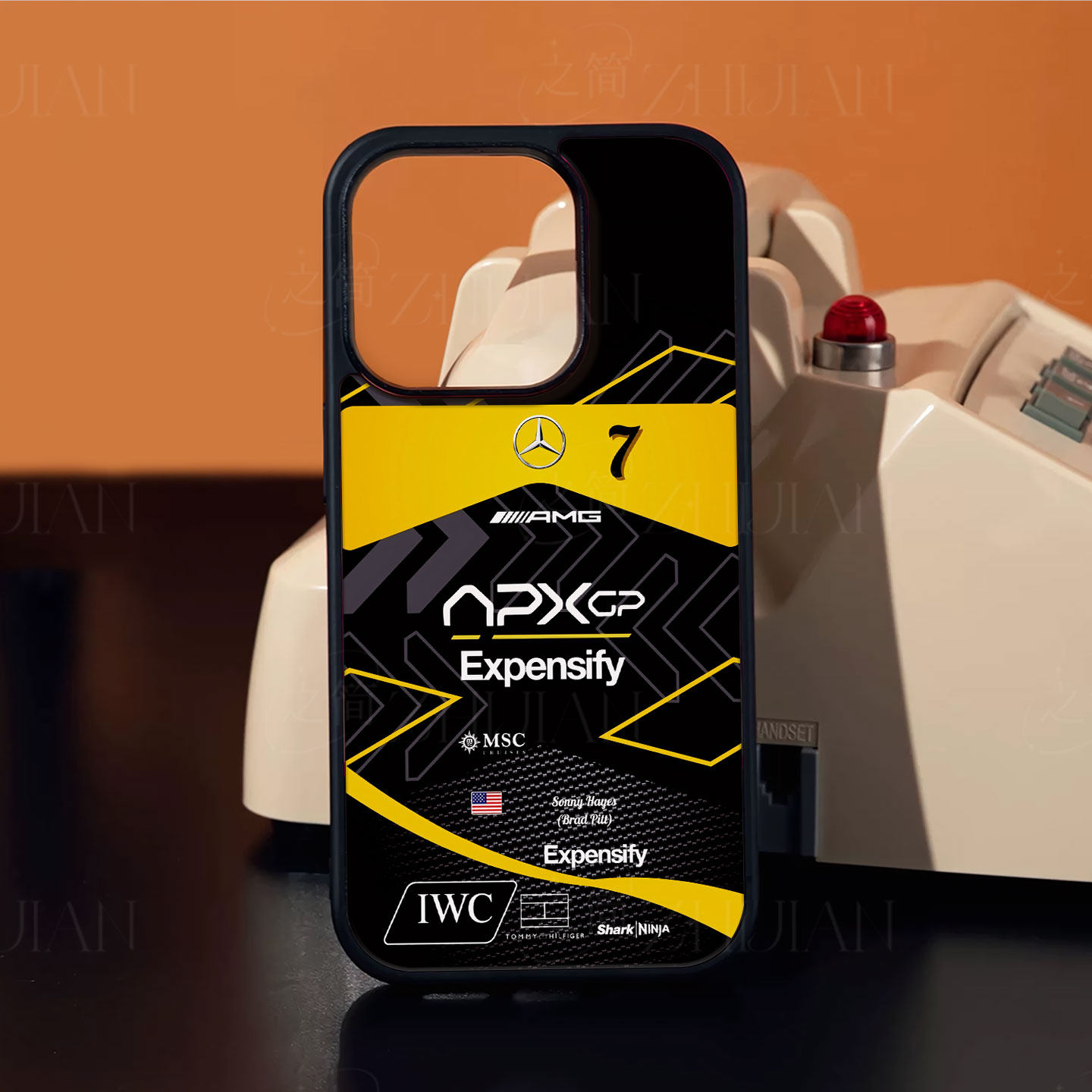 奔驰皮特7号磁吸磨砂黑框电镀玻璃手机壳适用苹果iphone17promax华为VIVOS18PRO1加TURBO61加ACE6至尊版P50PR