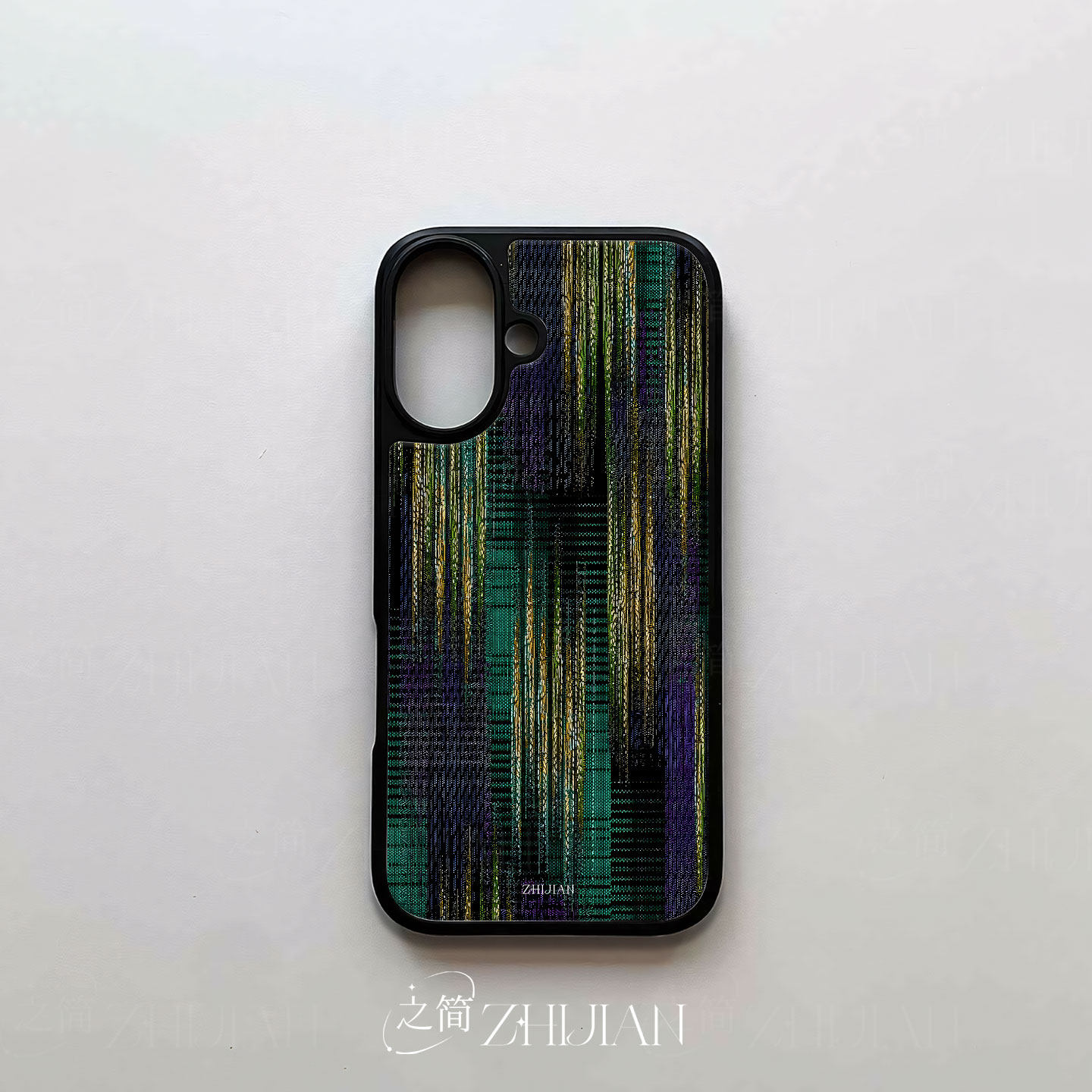 之简ZHIJIAN《彩织纹条》电镀玻璃磨砂手机壳新款小众不撞壳适用苹果17promax华为PURA80PROPLUS华为MATE70PR