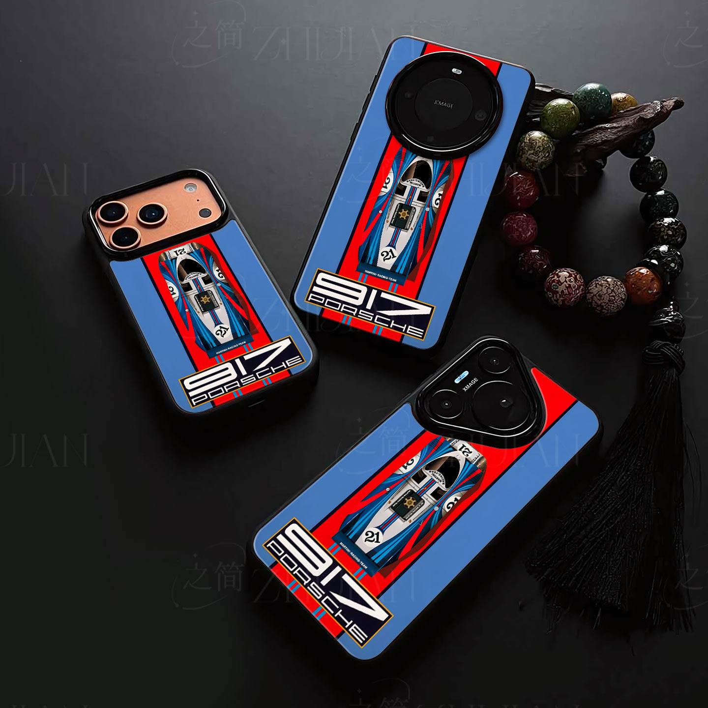 保时捷917赛车磁吸磨砂黑框电镀玻璃手机壳适用苹果iphone17promax华为NOVA13荣耀MAGIC6PRO红米K60至尊版MAT