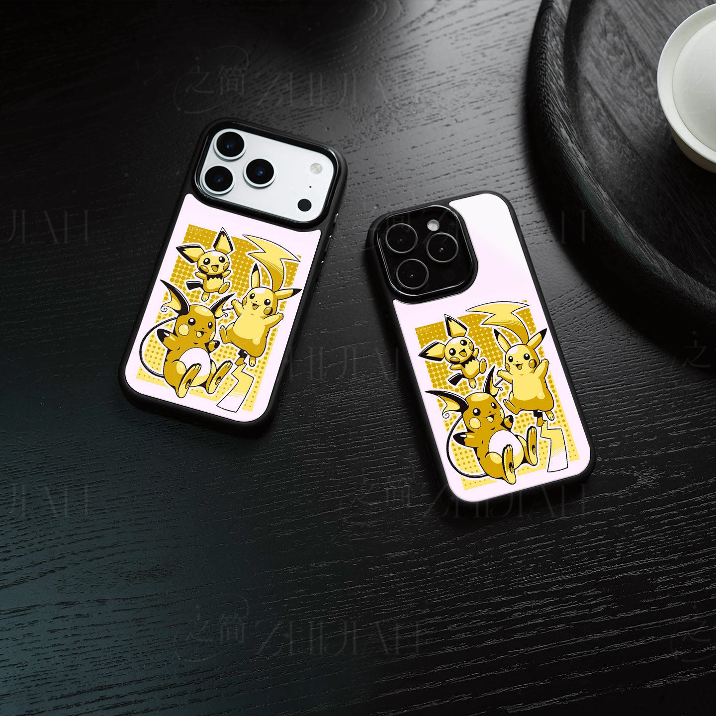 皮卡丘磁吸磨砂黑框电镀玻璃手机壳适用苹果iphone17promax华为P40PRO1加ACE5至尊版小米17ULTRA小米13PRO