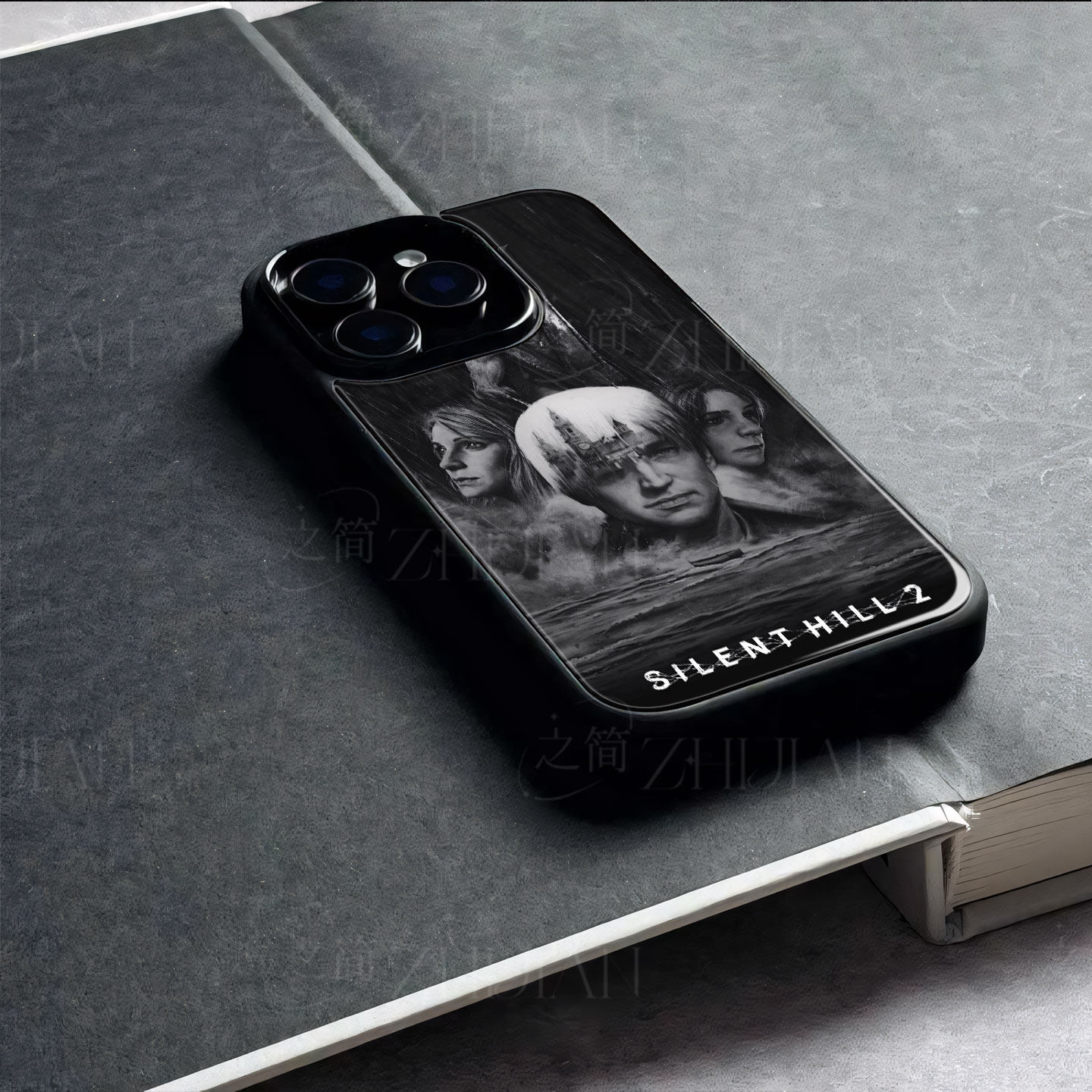 寂静岭2磁吸磨砂黑框玻璃手机壳适用苹果iphone17promax华为红米NOTE15PROPLUS荣耀MAGIC7PROOPPORENO15PRO畅