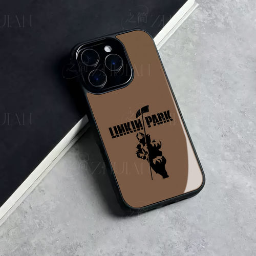 林肯公园标志磁吸磨砂黑框电镀玻璃手机壳适用苹果iphone17promax华为VIVOS17EMATE80PROMAX荣耀400PRO红米NO