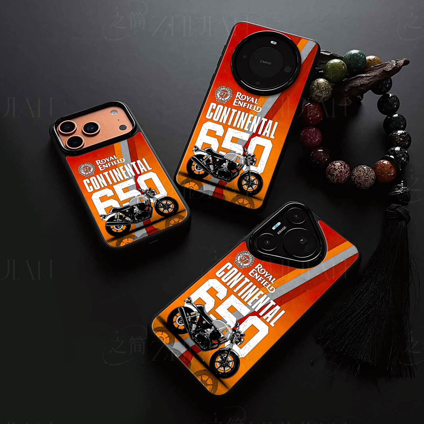 皇家恩菲尔德650磁吸磨砂黑框电镀玻璃手机壳适用苹果iphone17promax华为1加ACE3VMATE70AIRVIVOX300SOPPOFIN