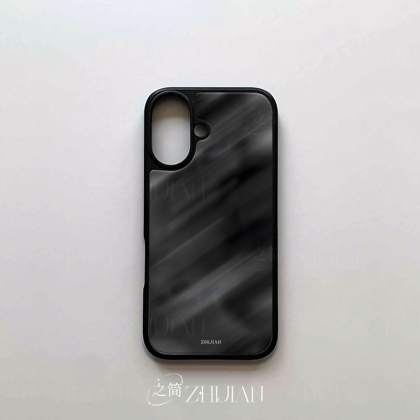 之简ZHIJIAN《暗黑模糊》电镀玻璃磨砂手机壳新款小众不撞壳适用苹果17promax华为PURA80PROPLUS小米15PRO小