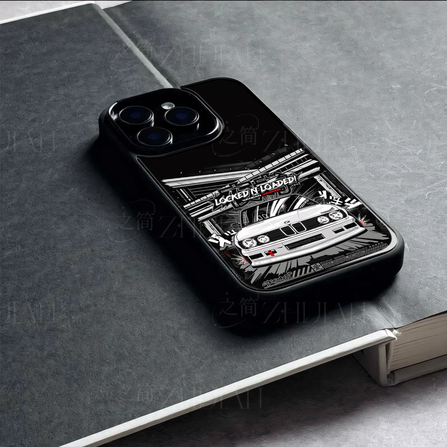 宝马E30磁吸磨砂黑框电镀玻璃手机壳适用苹果iphone17promax华为VIVOS17E荣耀X60I红米TURBO5MAXNOVA7SE