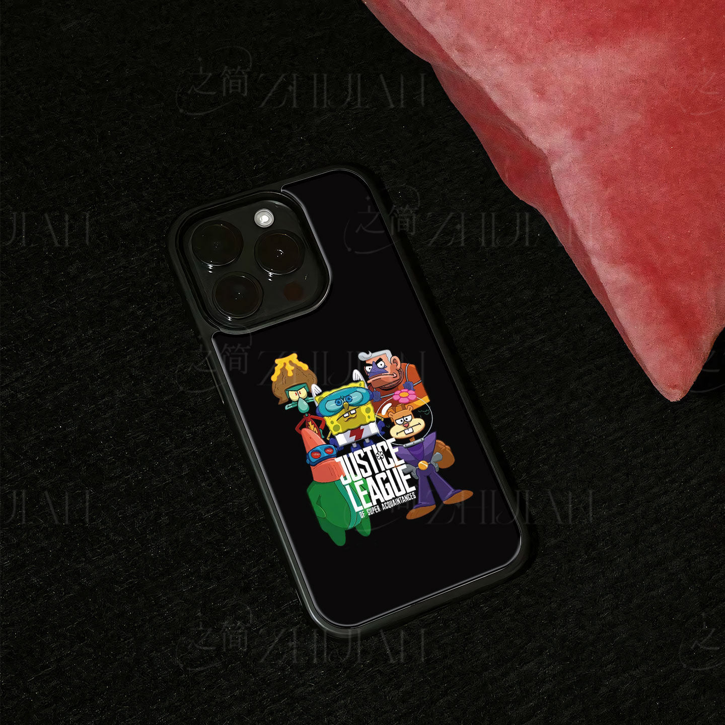 海绵宝宝联盟磁吸磨砂黑框电镀玻璃手机壳适用苹果iphone17promax华为PROMAX12/13/ 1加ACE2PRO小米CIVI5PROM