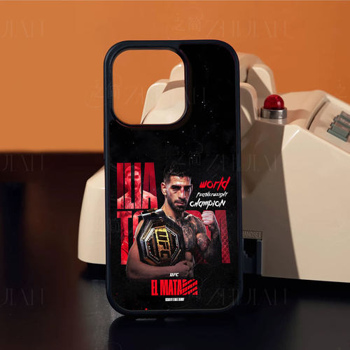 UFC冠军伊利亚磁吸磨砂黑框电镀玻璃手机壳适用苹果iphone17promax华为小米13PRO1加ACE2PROOPPOFINDX8ULTRA