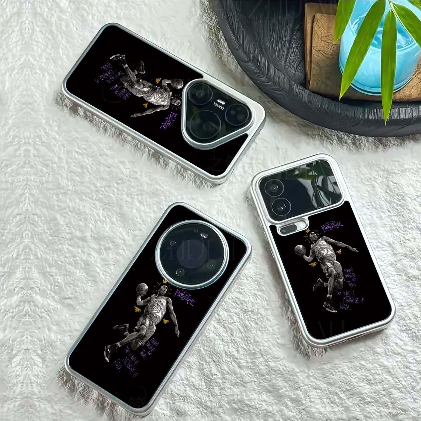 科比扣篮磁吸磨砂黑框电镀玻璃手机壳适用苹果iphone17promax华为荣耀90PROOPPOFINDX7ULTRAIQOONEO10PROPLUS