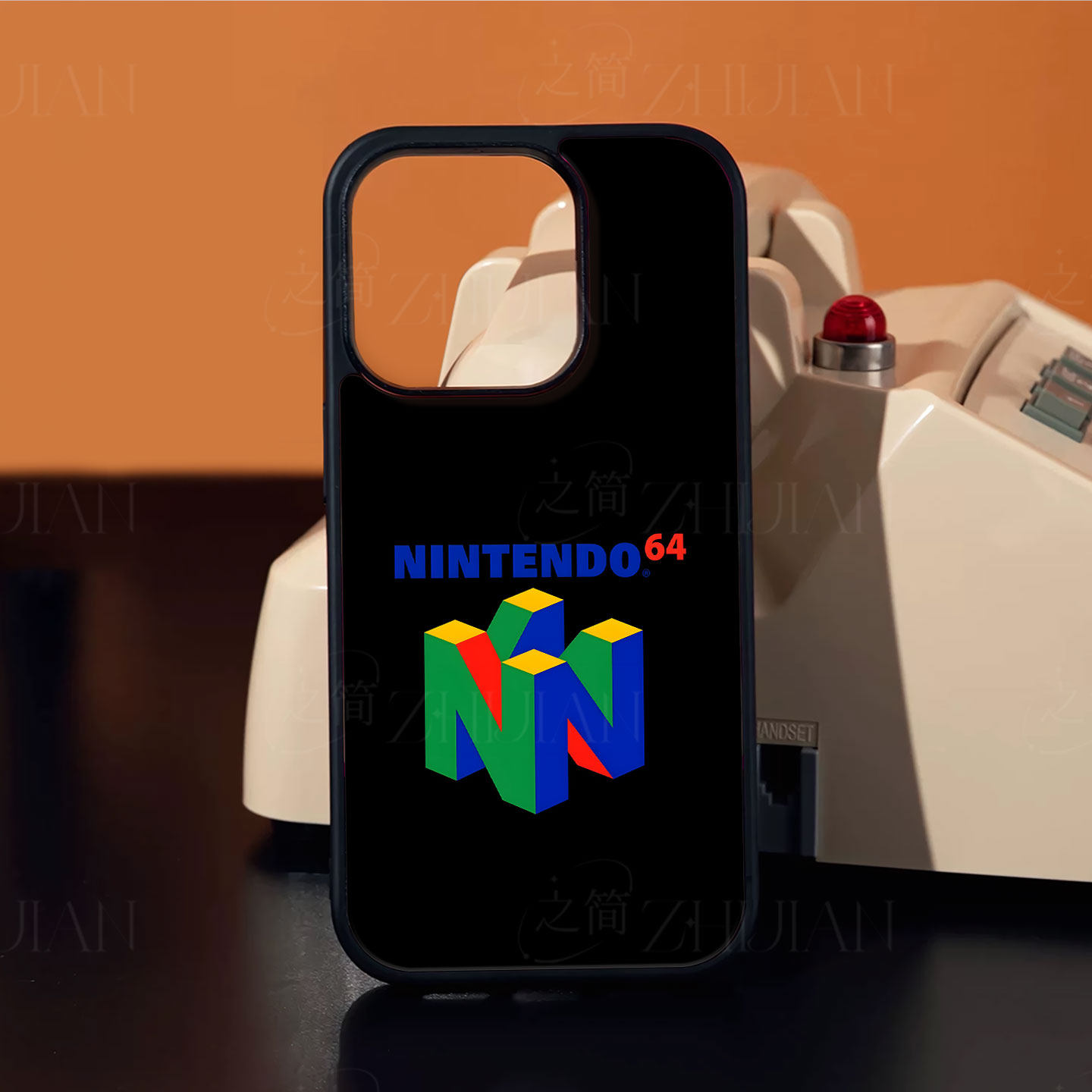 任天堂N64标志磁吸磨砂黑框电镀玻璃手机壳适用苹果iphone17promax华为VIVOX90PROPLUS红米NOTE12TURBOP50PRO