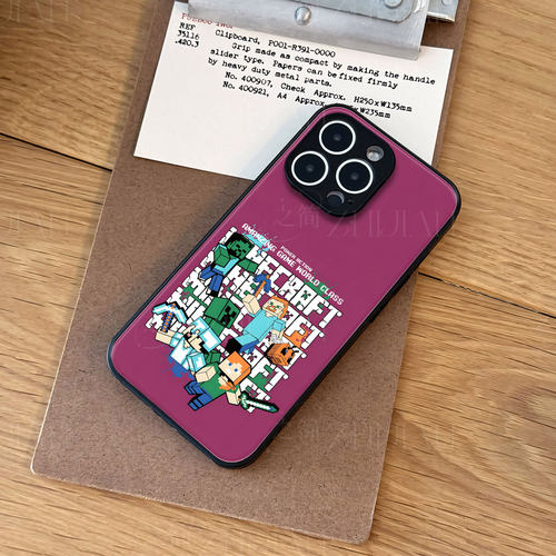 MC角色群磁吸磨砂黑框电镀玻璃手机壳适用苹果iphone17promax华为荣耀MAGIC8PROAIR小米14ULTRA荣耀300ULTRAP