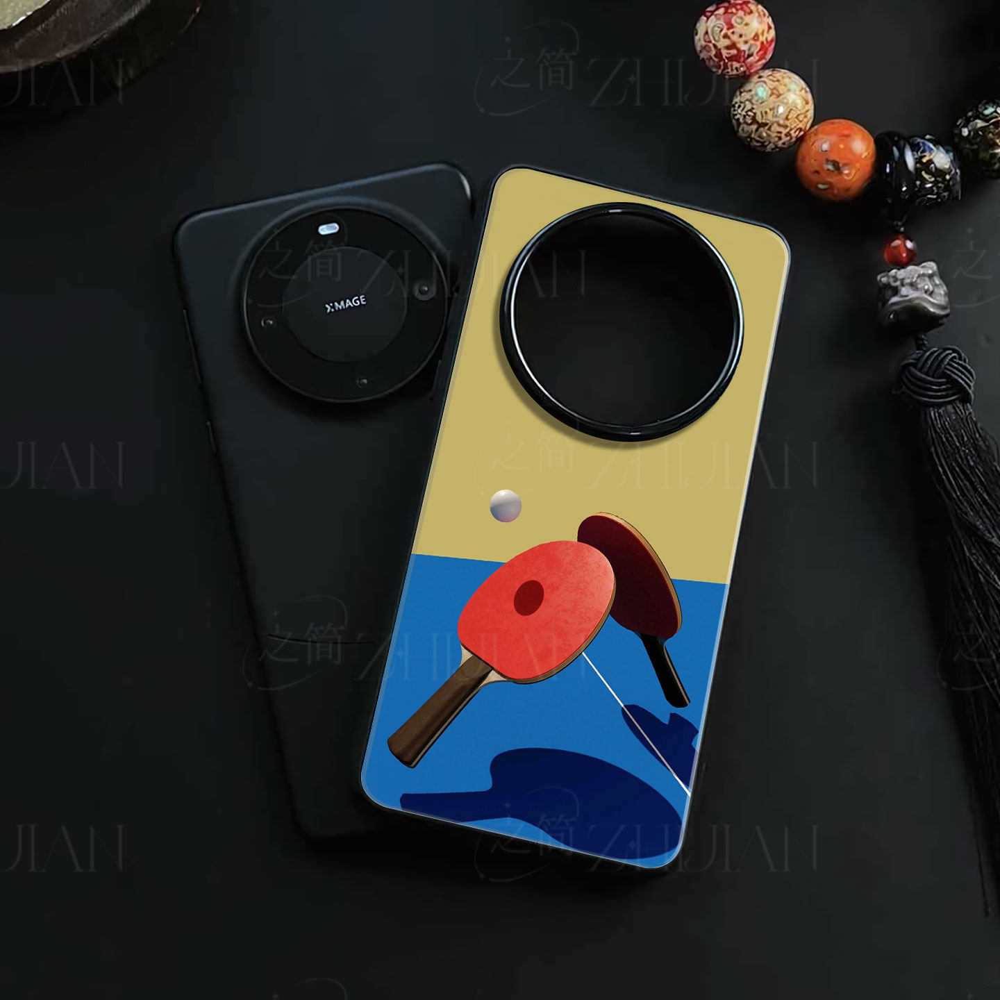 乒乓球拍素材磁吸磨砂黑框电镀玻璃手机壳适用苹果iphone17promax华为OPPOFINDX9ULTRA小米CIVI4PROPROMAX12/