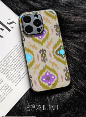 之简ZHIJIAN《织物花纹》玻璃亮面磨砂手机壳新款小众不撞壳适用苹果17promax真我GT7红米K70PROOPPOA6PRO