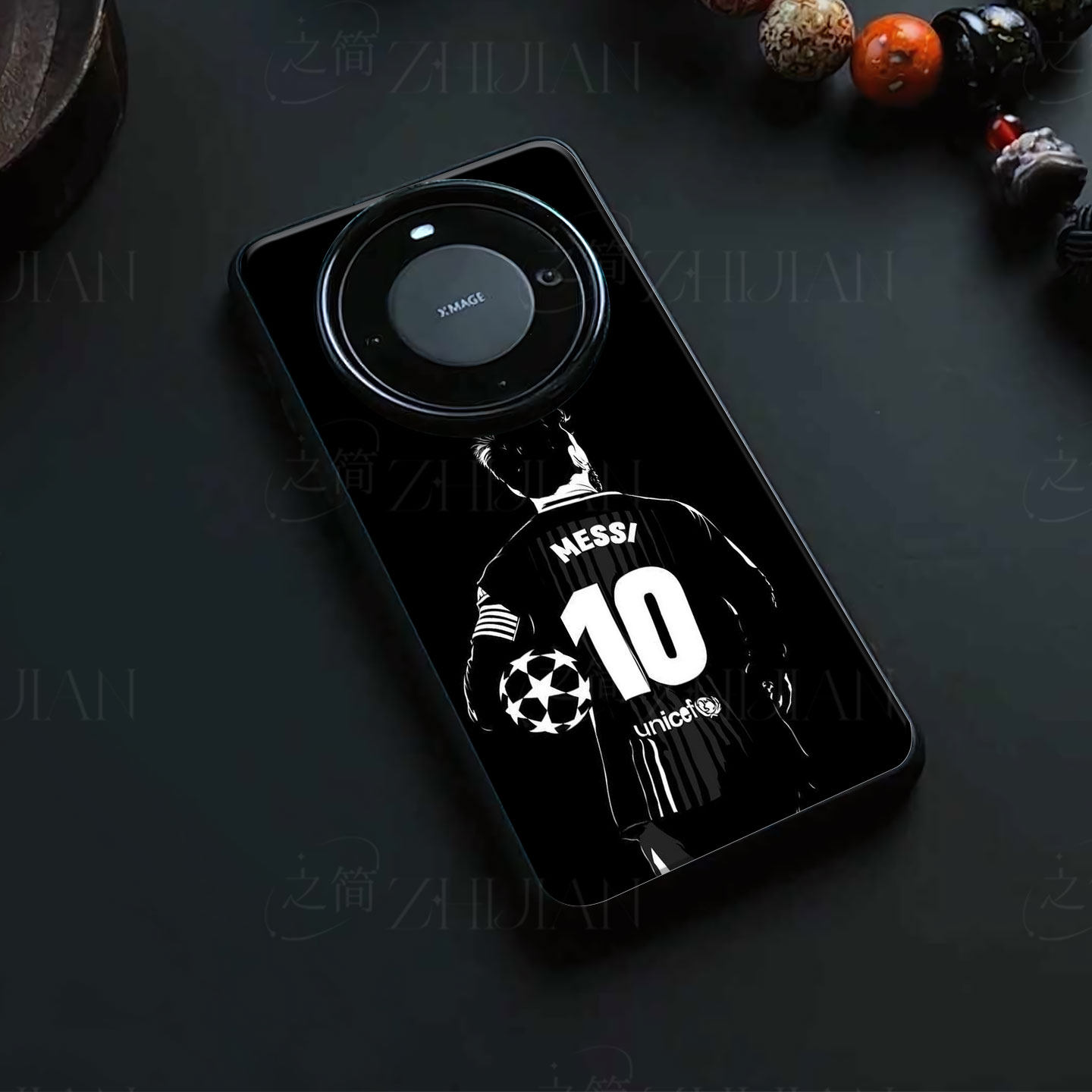 梅西十号磁吸磨砂黑框电镀玻璃手机壳适用苹果iphone17promax华为1加ACE5至尊版红米TURBO3红米K90PROMAX荣耀