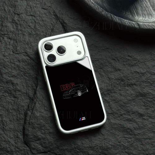 宝马E36磁吸磨砂黑框电镀玻璃手机壳适用苹果iphone17promax华为荣耀100PROMATE70AIR小米13PRO荣耀MAGIC5PRO