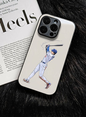 大谷翔平挥棒磁吸磨砂黑框玻璃手机壳适用苹果iphone17promax华为荣耀MAGIC7PROVIVOX200PROMINIIQOO15荣耀30
