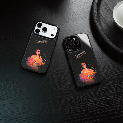 海尔希蝴蝶磁吸磨砂黑框电镀玻璃手机壳适用苹果iphone17promax华为红米K80PROOPPORENO10PROPLUSIQOONEO10PR